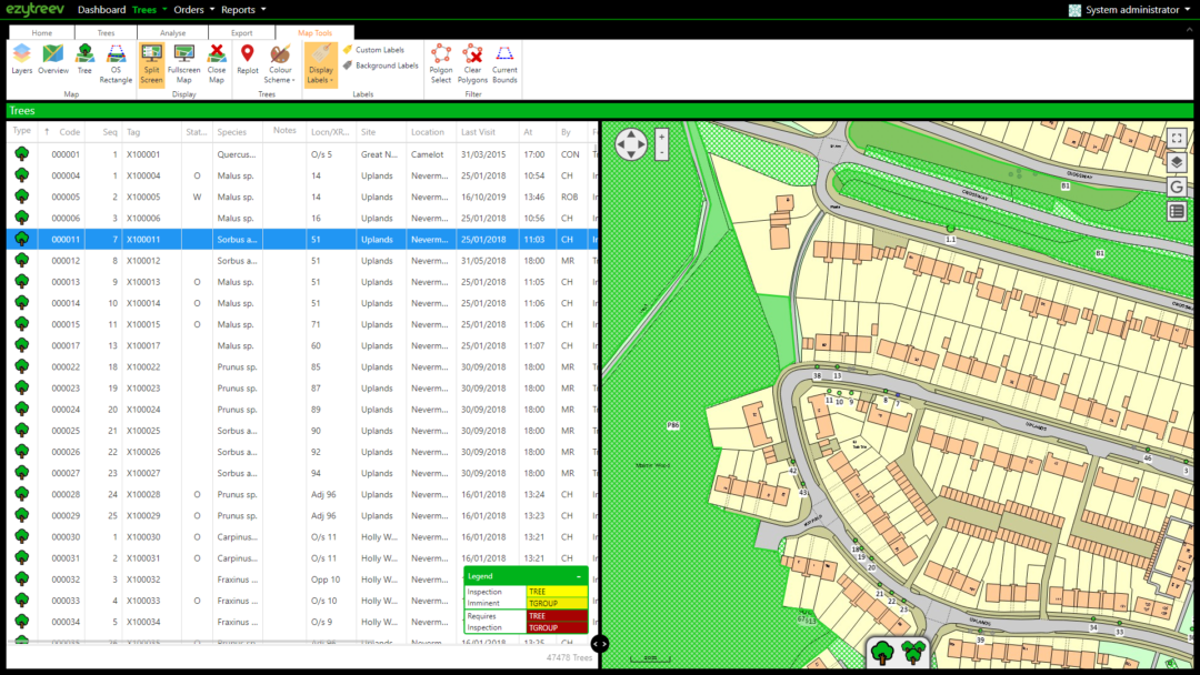 web interface maps